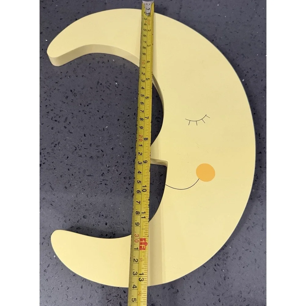 Lambs & Ivy Signature Yellow‎ Wood Wooden Moon Wall Decor Hanging Baby Nursey